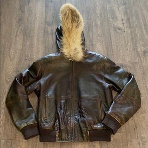 Marc Buchanan Pelle Pelle leather jacket w/hood